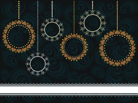 greeting card with ornamentsのイラスト素材