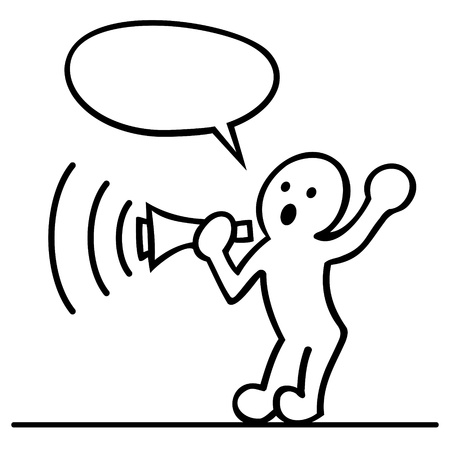 cartoon of men with megaphoneのイラスト素材