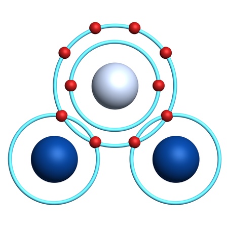 water molecule on white backgroundの写真素材