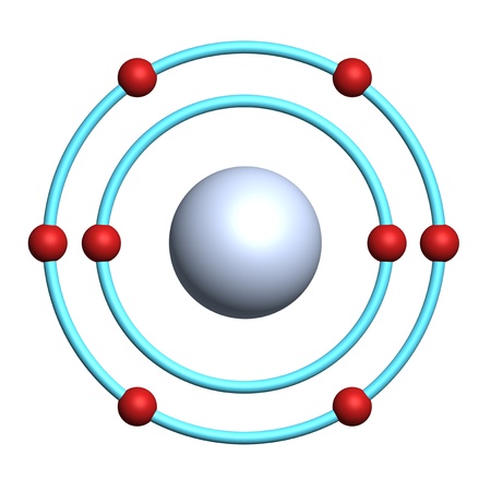 oxygen atom on white background の写真素材