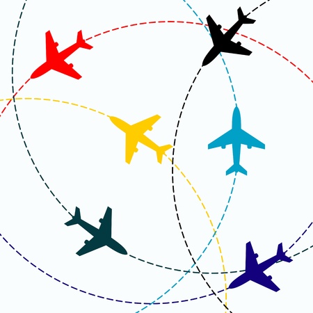 contours of airplanes with linesのイラスト素材