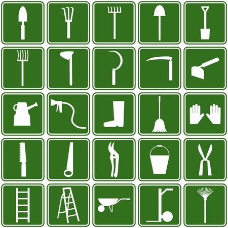 garden tools iconsのイラスト素材