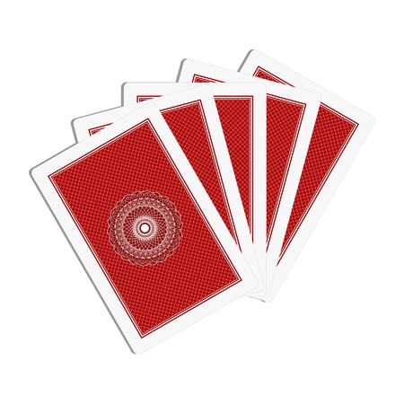 playing cards back side on white backgroundのイラスト素材