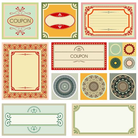 decorative cards and ornamentsのイラスト素材