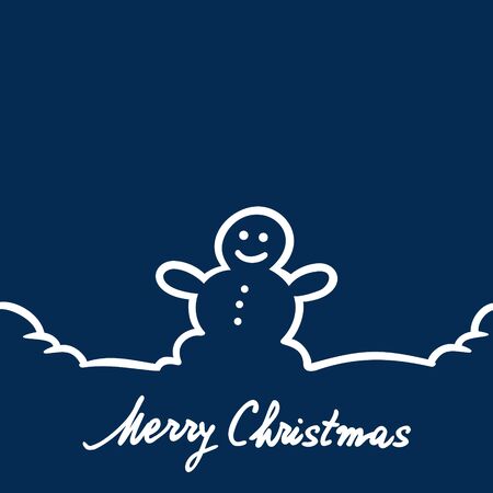 Christmas card with snowmanのイラスト素材