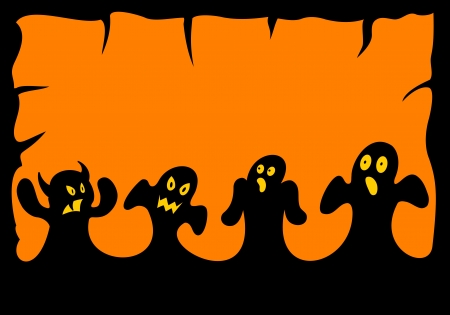 Halloween background with ghostsのイラスト素材