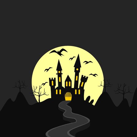 Castle in the nightのイラスト素材