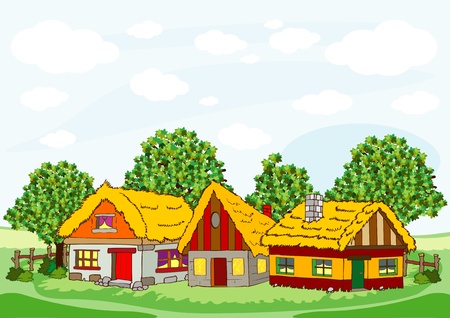 village housesのイラスト素材