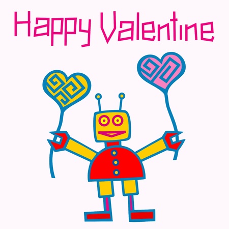 happy valentine robotのイラスト素材