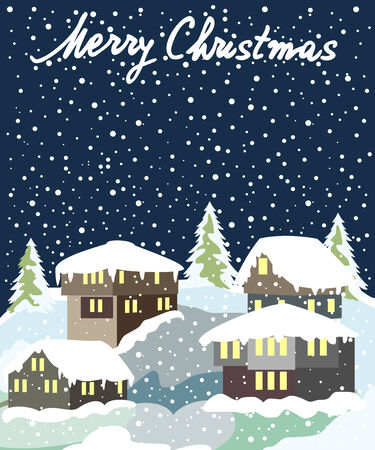 village in winterのイラスト素材
