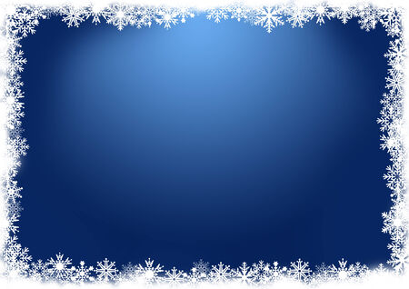 blue background with snowflakesの写真素材