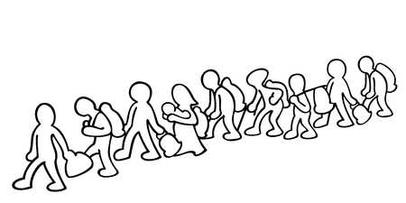 Illustration of migrantsのイラスト素材