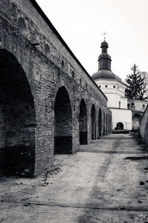 Clock Tower and wall in Kiev-pechersk lavra.