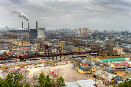Thermal power station number 4 in Kiev, Ukraine.の写真素材