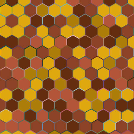 Hexagon dark gold bronze metal background patternのイラスト素材