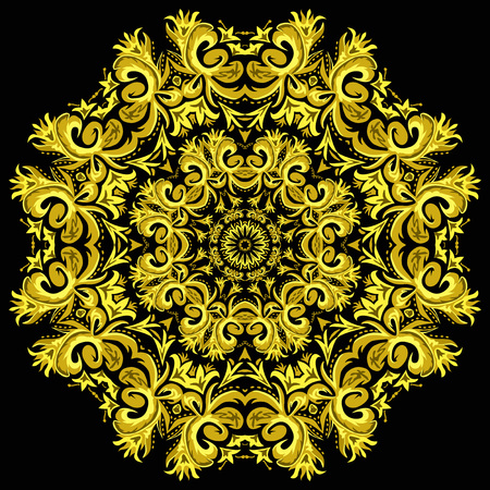 Illustration of bright ornament card with mandala. Geometric circle element made in vector.のイラスト素材