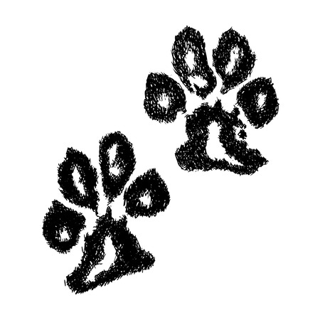 Vector paw print. Animal paw. Dog paw printのイラスト素材