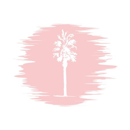 Hand drawing sketch of palm tree on blur backgroundのイラスト素材