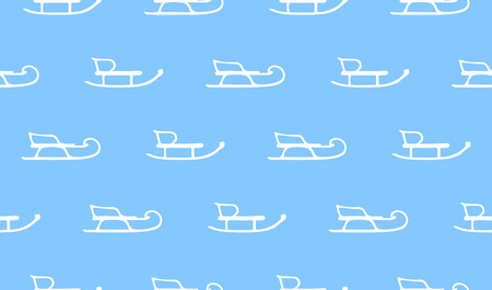 seamless pattern with white sleds on blue backgroundのイラスト素材