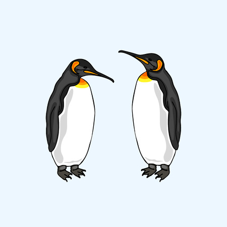Vector illustration Penguin family. Love. Family of birds. emperor penguinのイラスト素材