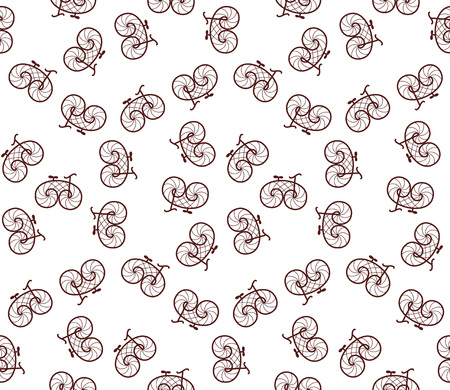 seamless pattern of retro bicycleのイラスト素材