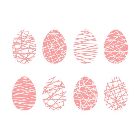 Vector set of line Easter egg artのイラスト素材