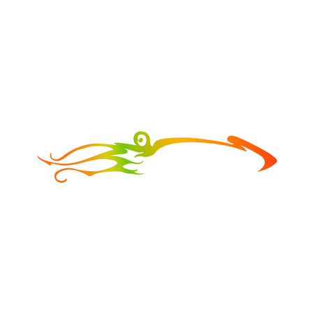 Vector squid silhouette logo. Calamary gradient logotypeのイラスト素材