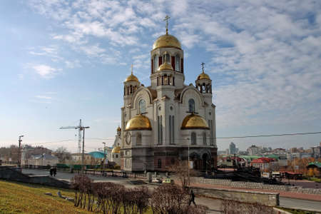 The temple was built on the blood on the ground rastrela Russian Tsarの写真素材