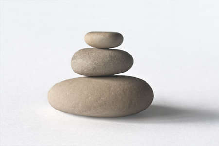 The three stones symbolize the stability and sustainability, as well as responsibility for the decisions takenの写真素材