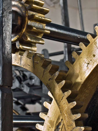 Mechanism hours Demidov inclined tower in the city in the Urals Nevyanskeの写真素材