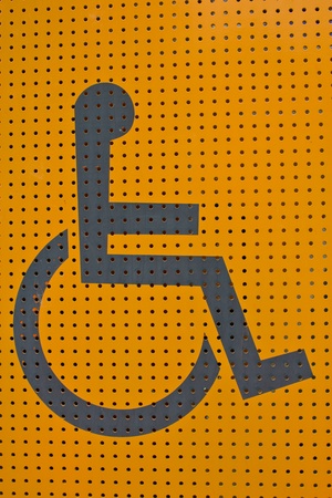 handicap sign with wheelchairの写真素材