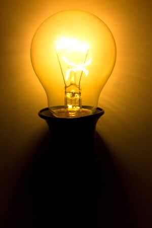 yellow light bulbの写真素材