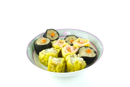 Dim sum, Chinese steamed pork and shrimp dumplingsの写真素材