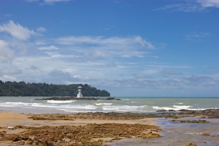 lighthouse on Khaolak beachの写真素材