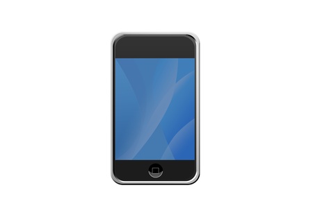 mobile phone touch screen isolated on white backgroundの写真素材