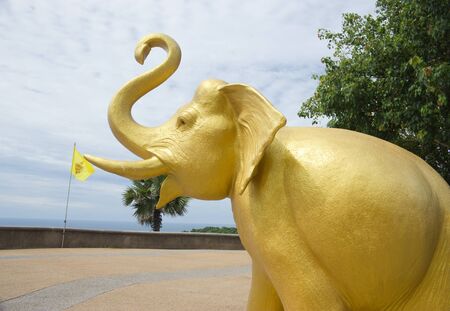 golden elephant statueの写真素材