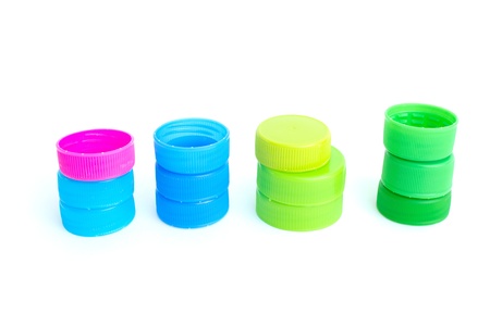 Recycled bottle capsの写真素材