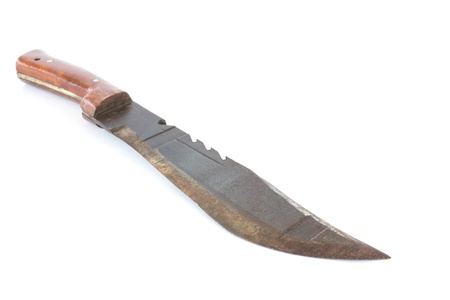 old knife isolated on white backgroundの写真素材