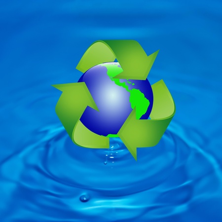 Protect the World from pollution by reduce reuse and recycleの写真素材