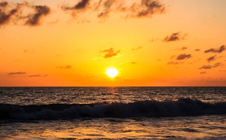 Sunset on the beachの写真素材