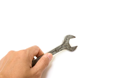 Steel metal wrench work spanner hand tool equipmentの写真素材