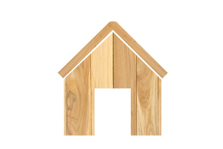 House icon made of woodの写真素材