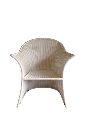 Rattan chair isolated on white backgroundの写真素材