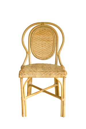 Rattan chair isolated on white backgroundの写真素材