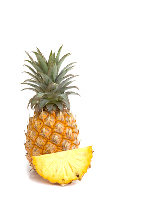 Fresh pineapple isolated on white backgroundの写真素材