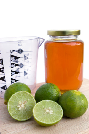 Honey lemon for sore throatの写真素材