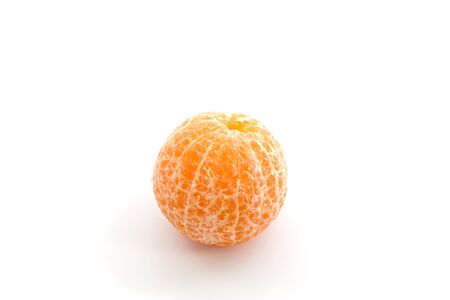 Orange peeled isolated on white backgroundの写真素材