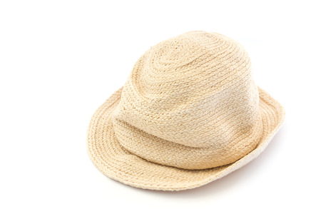 Straw hat isolated on white backgroundの写真素材