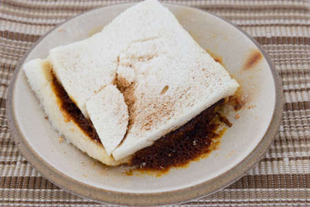 Burnt toast on a plate