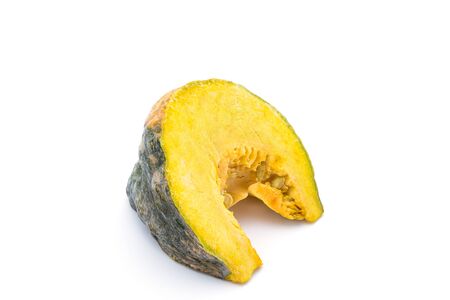 Pumpkin piece isolated on white backgroundの写真素材